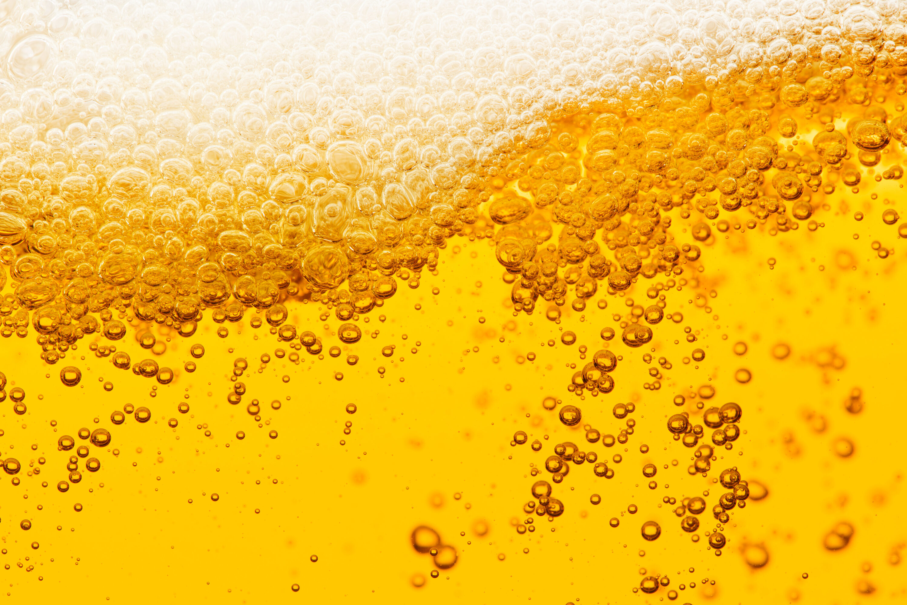 ビールと白い泡